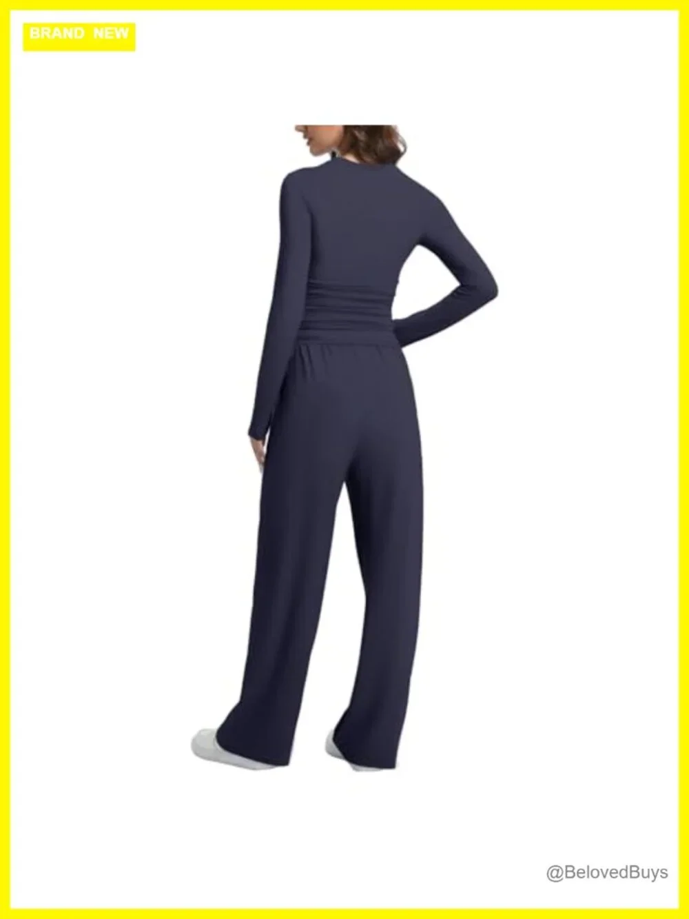 2 Piece Lounge Set Long Sleeve Wide Leg Tracksuit Casual Loungewear Matching Set